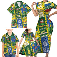 Solomon Islands Christmas Family Matching Short Sleeve Bodycon Dress and Hawaiian Shirt Festive Beach Vibes LT05 - Polynesian Pride