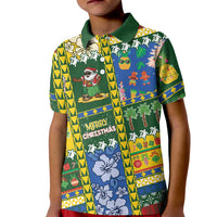 Solomon Islands Christmas Kid Polo Shirt Festive Beach Vibes - Polynesian Pride