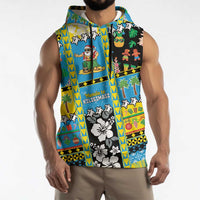 Tuvalu Christmas Sleeveless Hoodie Festive Beach Vibes - Polynesian Pride