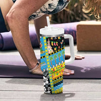 Tuvalu Christmas Tumbler With Handle Festive Beach Vibes - Polynesian Pride