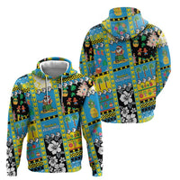 Tuvalu Christmas Zip Hoodie Festive Beach Vibes - Polynesian Pride
