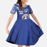 Hafa Adai Northern Mariana Islands Family Matching Mermaid Dress and Hawaiian Shirt Polynesian Tribal Pattern LT05 Daughter's Dress Blue - Polynesian Pride