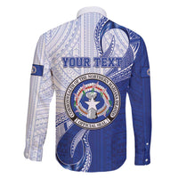 Personalized Northern Mariana Islands Family Matching Long Sleeve Bodycon Dress and Hawaiian Shirt CNMI Seal LT05 - Polynesian Pride