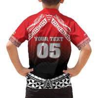 Custom Rugby Tonga MMT Family Matching Off Shoulder Maxi Dress and Hawaiian Shirt Mana O Tonga - Polynesian Pride