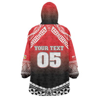 Custom Rugby Tonga MMT Wearable Blanket Hoodie Mana O Tonga LT05 - Polynesian Pride