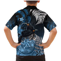 New Zealand Huia Bird Family Matching Mermaid Dress and Hawaiian Shirt Aotearoa Maori Pattern LT05 - Polynesian Pride