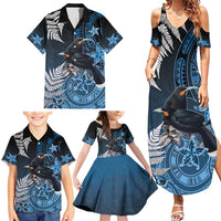 New Zealand Huia Bird Family Matching Summer Maxi Dress and Hawaiian Shirt Aotearoa Maori Pattern LT05 - Polynesian Pride