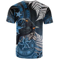 New Zealand Huia Bird T Shirt Aotearoa Maori Pattern