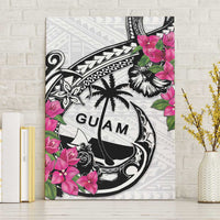 Guam Chamorro Canvas Wall Art Bougainvillea White Polynesian Tribal Pattern