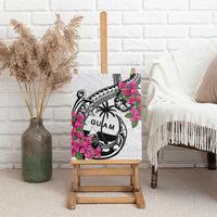 Guam Chamorro Canvas Wall Art Bougainvillea White Polynesian Tribal Pattern
