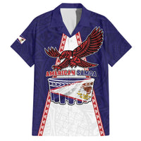 Personalised American Samoa Flag Day Family Matching Off The Shoulder Long Sleeve Dress and Hawaiian Shirt Flag Style LT05 Dad's Shirt - Short Sleeve Blue - Polynesian Pride
