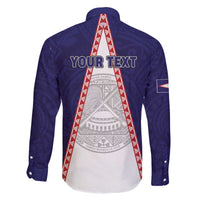 Personalised American Samoa Flag Day Family Matching Off The Shoulder Long Sleeve Dress and Hawaiian Shirt Flag Style LT05 - Polynesian Pride