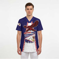 Personalised American Samoa Flag Day Scrub Top Flag Style - Polynesian Pride