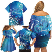 Polynesia Autism Awareness Family Matching Off Shoulder Short Dress and Hawaiian Shirt Be In Awe Of My 'Tism LT05 - Polynesian Pride