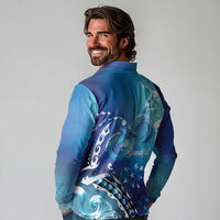 Polynesia Autism Awareness Long Sleeve Polo Shirt Be In Awe Of My 'Tism