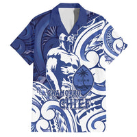 Guam Chief Kepuha Family Matching Long Sleeve Bodycon Dress and Hawaiian Shirt Chamorro Pride LT05 Dad's Shirt - Short Sleeve Blue - Polynesian Pride