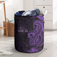 Lupus Warrior Laundry Basket Never Give Up Polynesian Style