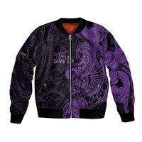 Personalised Lupus Warrior Bomber Jacket Never Give Up Polynesian Style