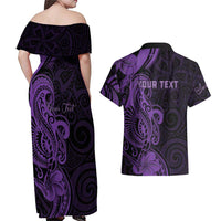 Personalised Lupus Warrior Couples Matching Off Shoulder Maxi Dress and Hawaiian Shirt Never Give Up Polynesian Style