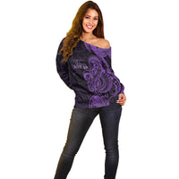 Personalised Lupus Warrior Off Shoulder Sweater Never Give Up Polynesian Style
