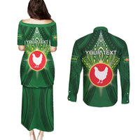 Personalized American Samoa Manu'a Cession Day Couples Matching Puletasi and Long Sleeve Button Shirt With Polynesian Pattern LT05 - Polynesian Pride