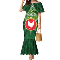 Personalized American Samoa Manu'a Cession Day Mermaid Dress With Polynesian Pattern LT05 Women Green - Polynesian Pride