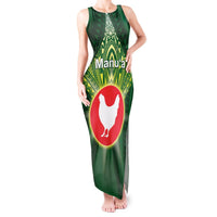 Personalized American Samoa Manu'a Cession Day Tank Maxi Dress With Polynesian Pattern LT05 Women Green - Polynesian Pride