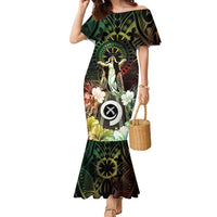 Vanuatu Happy Assumption Day Family Matching Mermaid Dress and Hawaiian Shirt