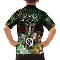 Vanuatu Happy Assumption Day Family Matching Off Shoulder Maxi Dress and Hawaiian Shirt