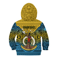 Personalized Vanuatu Sanma Province Kid Hoodie Coat Of Arms And Namele Fern Polynesian Pattern LT05 - Polynesian Pride