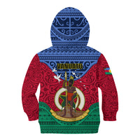 Vanuatu Shefa Province Kid Hoodie Coat Of Arms And Namele Fern Polynesian Pattern LT05 - Polynesian Pride