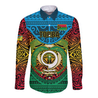Personalized Vanuatu Torba Province Long Sleeve Button Shirt Vanuatuan Coat Of Arms Polynesian Pattern LT05 Unisex Green - Polynesian Pride