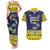 Tokelau Christmas Couples Matching Tank Maxi Dress and Hawaiian Shirt Tokelauan Turtle Santa Sleigh LT05 Yellow - Polynesian Pride