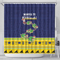 Tokelau Christmas Shower Curtain Tokelauan Turtle Santa Sleigh LT05 - Polynesian Pride