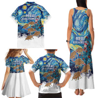 New Zealand Christmas Family Matching Tank Maxi Dress and Hawaiian Shirt Kiwis Santa Sleigh Starry Night Style LT05 - Polynesian Pride