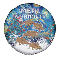 New Zealand Christmas Spare Tire Cover Kiwis Santa Sleigh Starry Night Style LT05 - Polynesian Pride