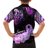 Pancreatic Cancer Awareness Family Matching Long Sleeve Bodycon Dress and Hawaiian Shirt Keep Calm And Fight On Polynesian Pattern LT05 - Polynesian Pride