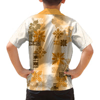 Hawaiian Quilt Family Matching Off Shoulder Long Sleeve Dress and Hawaiian Shirt Vintage Pattern Brown LT05 - Polynesian Pride
