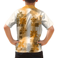 Hawaiian Quilt Family Matching Short Sleeve Bodycon Dress and Hawaiian Shirt Vintage Pattern Brown LT05 - Polynesian Pride