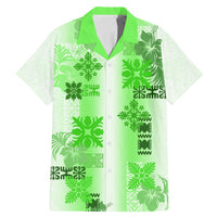 Hawaiian Quilt Family Matching Mermaid Dress and Hawaiian Shirt Vintage Pattern Green LT05 Dad's Shirt - Short Sleeve Green - Polynesian Pride