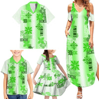 Hawaiian Quilt Family Matching Summer Maxi Dress and Hawaiian Shirt Vintage Pattern Green LT05 - Polynesian Pride