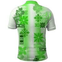 Hawaiian Quilt Polo Shirt Vintage Pattern Green LT05 - Polynesian Pride