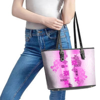 Hawaiian Quilt Leather Tote Bag Vintage Pattern Pink LT05 - Polynesian Pride