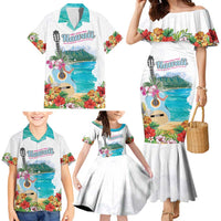 Aloha Hawaii Waikiki Beach Landscape Family Matching Mermaid Dress and Hawaiian Shirt LT05 - Polynesian Pride