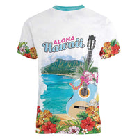Aloha Hawaii Waikiki Beach Landscape Women V-Neck T-Shirt