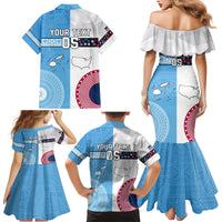 Custom Fiji And USA Palm Tree With Eagle Family Matching Mermaid Dress and Hawaiian Shirt LT05 - Polynesian Pride