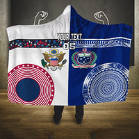 Custom Samoa And USA Together Hooded Blanket LT05 One Size Blue - Polynesian Pride