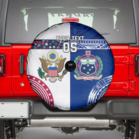Custom Samoa And USA Together Spare Tire Cover LT05 - Polynesian Pride