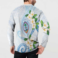 Guam Chamorro Button Sweatshirt Guasali Flowers Curves Style