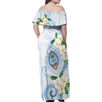Guam Chamorro Family Matching Off Shoulder Maxi Dress and Hawaiian Shirt Guasali Flowers Curves Style LT05 - Polynesian Pride